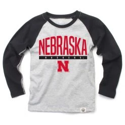 Wes And Willy Kids' Nebraska Cornhuskers Twos T-Shirt Grey Heather