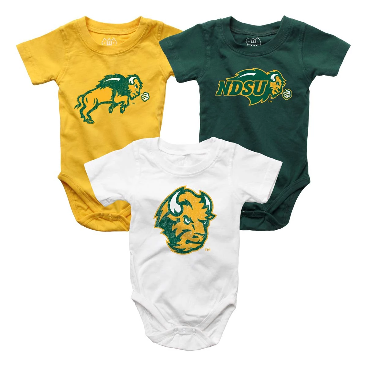 Wes And Willy Infant North Dakota State Bison Hopper 3 Pack Onesies Multi 3 Wes And Willy Infant North Dakota State Bison Hopper 3 Pack Onesies Multi