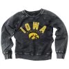 Wes And Willy Girls' Iowa Hawkeyes Washed Crewneck Black