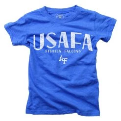 Wes And Willy Girls' Air Force Academy Basic Logo T-Shirt Royal