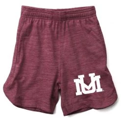 Wes And Willy Kids' Montana Grizzlies Zeus Short Maroon Heather