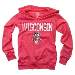 Wes And Willy Kids' Wisconsin Badgers Burnout Hoodie Red -Wes and Willy Sales Store unnamed file 173