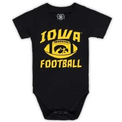 Wes And Willy Infant Iowa Hawkeyes Football Onesie Black