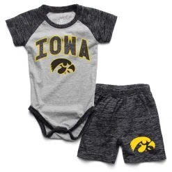 Wes And Willy Infant Iowa Hawkeyes Hiro Onesie/Short Set Black