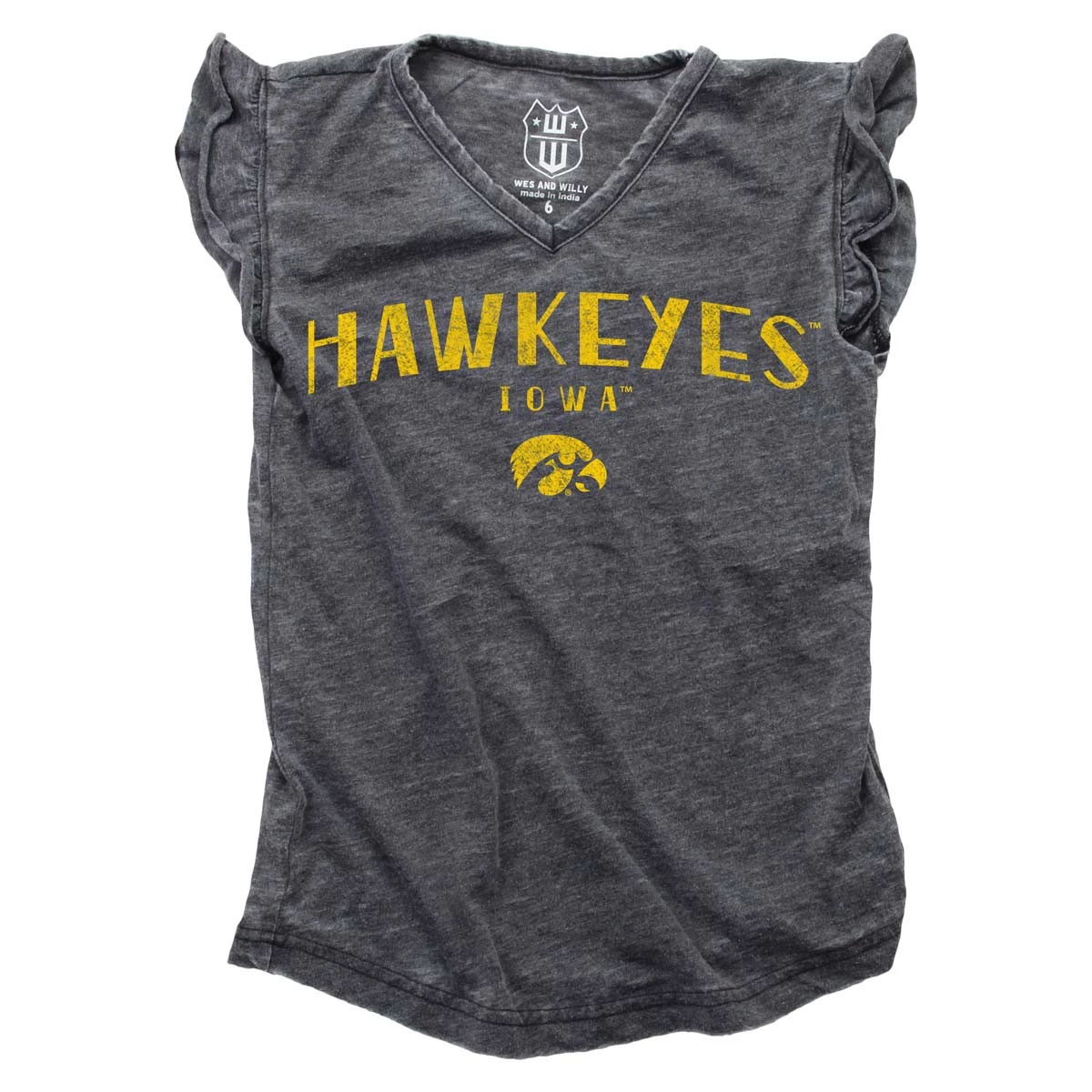 Wes And Willy Girls' Iowa Hawkeyes Ariel T-Shirt Black 4 Wes And Willy Girls' Iowa Hawkeyes Ariel T-Shirt Black - Image 2