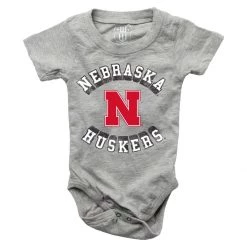 Wes And Willy Infant Nebraska Cornhuskers Froster Onesie Grey Heather