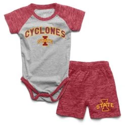 Wes And Willy Infant Iowa State Cyclones Hiro Onesie/Short Set Crimson