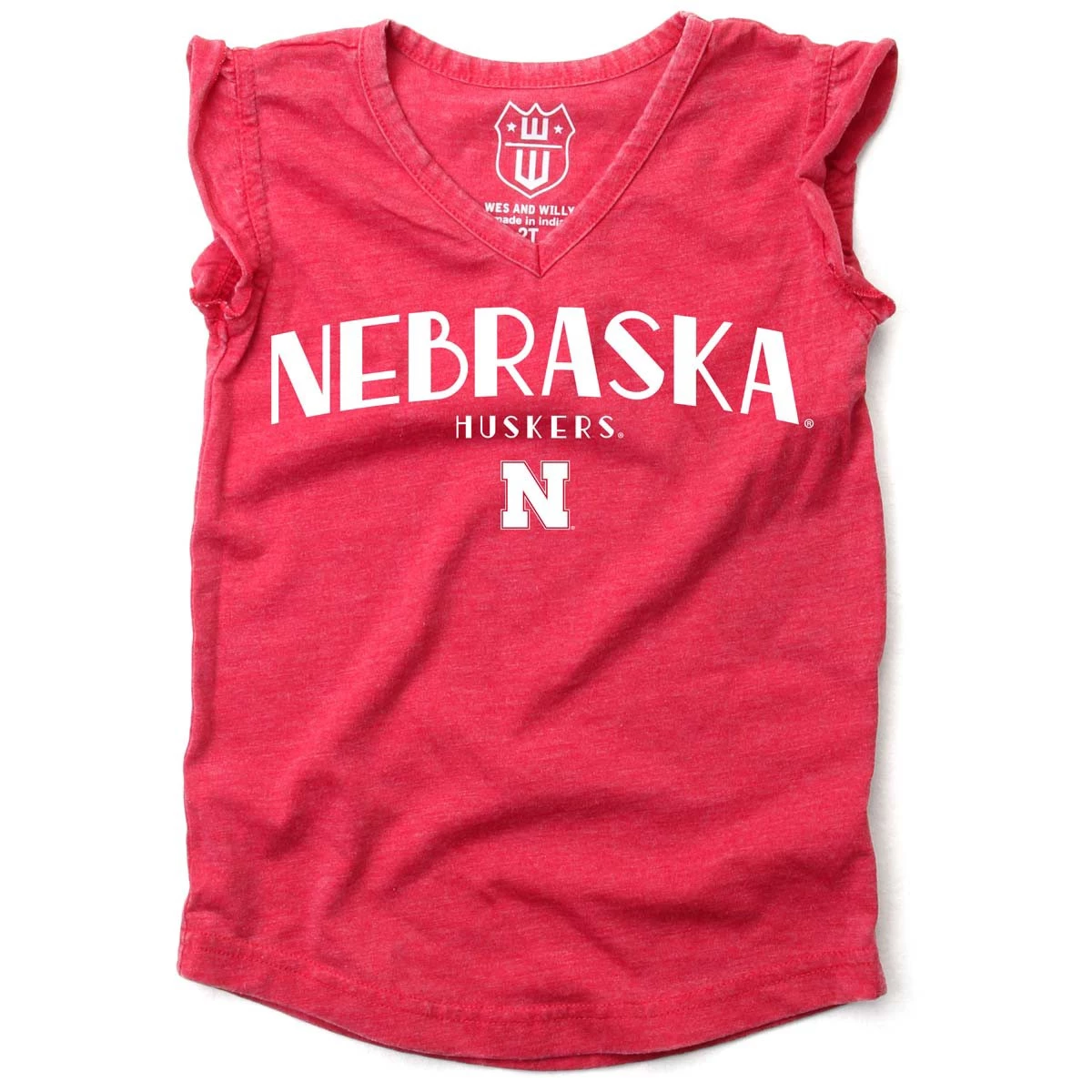 Wes And Willy Girls' Nebraska Cornhuskers Ariel T-Shirt Red 3 Wes And Willy Girls' Nebraska Cornhuskers Ariel T-Shirt Red