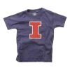 Wes And Willy Kids' Illinois Fighting Illini Basic Logo T-Shirt Navy
