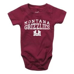 Wes And Willy Infant Montana Grizzlies Rafiki Onesie Maroon