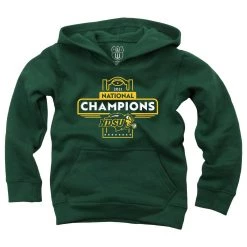 Wes And Willy Kids' North Dakota State Bison 2021 National Champions Hoodie Green