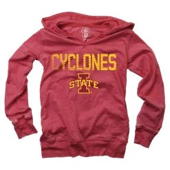 Wes And Willy Kids' Iowa State Cyclones Burnout Hoodie Cardinal