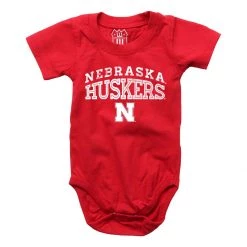 Wes And Willy Infant Nebraska Cornhuskers Rafiki Onesie Red