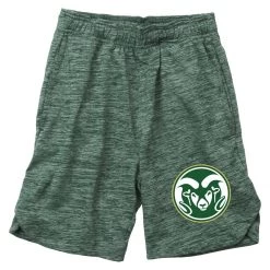 Wes And Willy Kids' Colorado State Rams Zeus Short Dark Green Heather