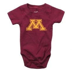 Wes And Willy Infant Minnesota Golden Gophers Rafiki Onesie Wine