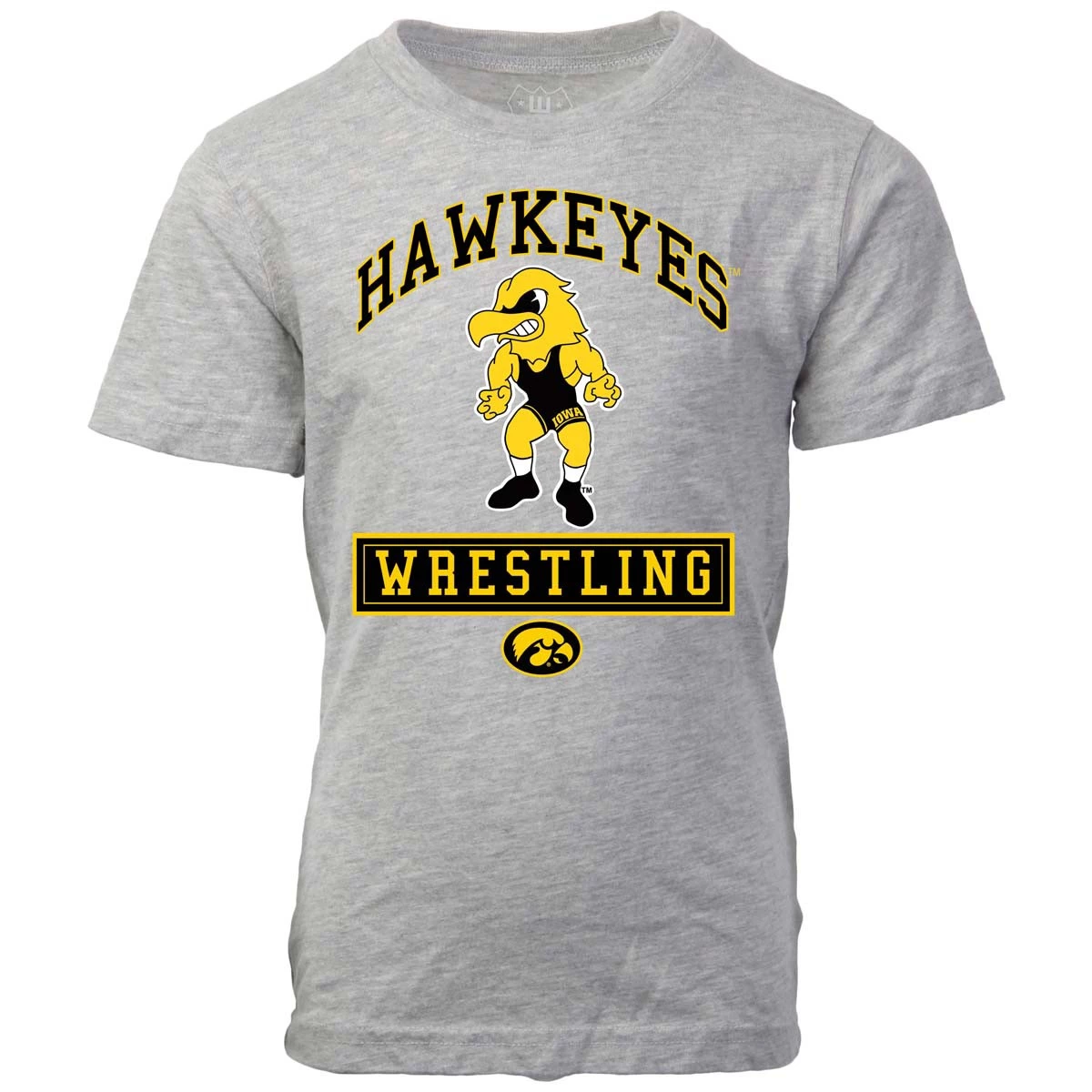 Wes And Willy Kids' Iowa Hawkeyes Grapler T-Shirt Grey Heather 3 Wes And Willy Kids' Iowa Hawkeyes Grapler T-Shirt Grey Heather
