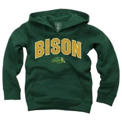 Wes And Willy Kids' North Dakota State Bison Kristoff Hoodie Dark Green