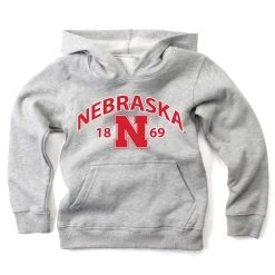 Wes And Willy Kids' Nebraska Cornhuskers Frost Hoodie Grey Heather