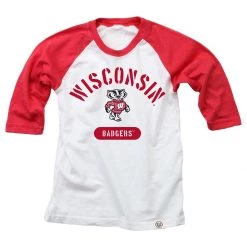 Wes And Willy Kids' Wisconsin Badgers Hans Raglan T-Shirt White