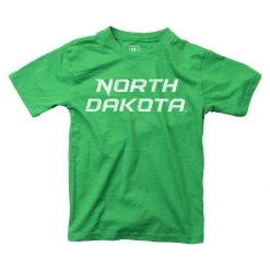 Wes And Willy Kids' North Dakota Fighting Hawks Script Logo T-Shirt Green