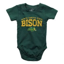 Wes And Willy Infant North Dakota State Bison Zazu Onesie Green