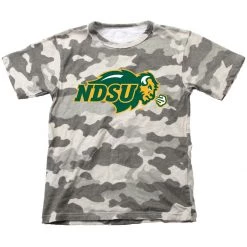 Wes And Willy Kids' North Dakota State Bison Camo T-Shirt Black
