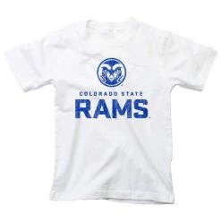 Wes And Willy Kids' Colorado State Rams Logo T-Shirt White
