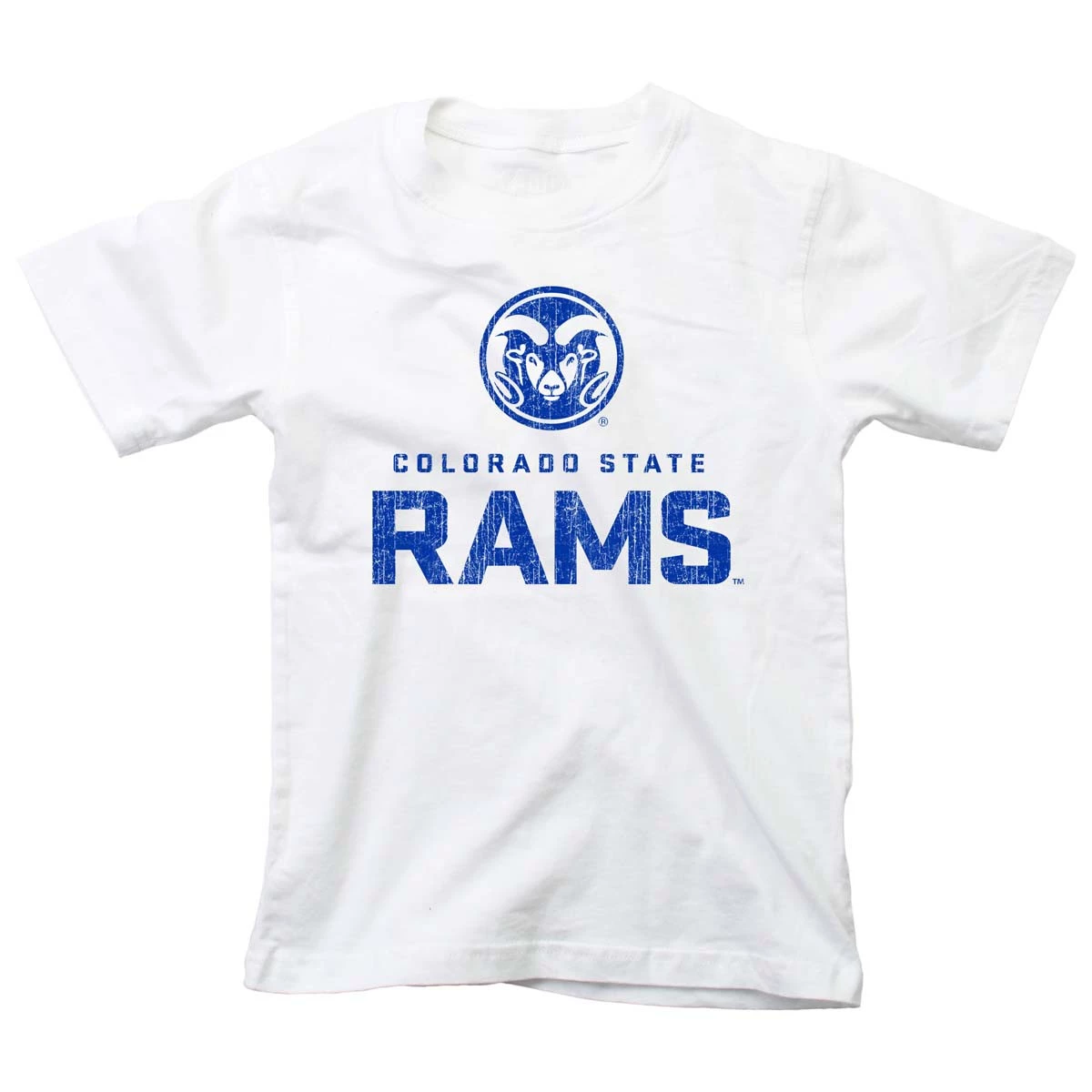 Wes And Willy Kids' Colorado State Rams Logo T-Shirt White 3 Wes And Willy Kids' Colorado State Rams Logo T-Shirt White