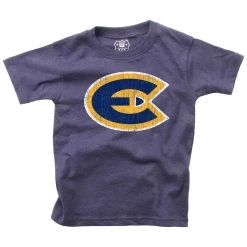Wes And Willy Kids' UW-Eau Claire Blugolds Basic Logo T-Shirt Navy