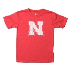 Wes And Willy Kids' Nebraska Cornhuskers Basic Logo T-Shirt Black