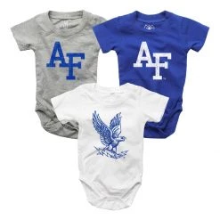 Wes And Willy Infant Air Force Falcons Hopper 3 Pack Onesies Multi