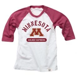 Wes And Willy Kids' Minnesota Golden Gophers Hans Raglan T-Shirt White
