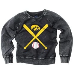 Wes And Willy Kids' Iowa Hawkeyes Ruth Crewneck Sweatshirt Black