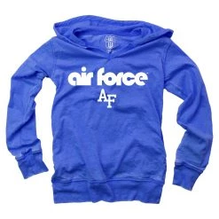 Wes And Willy Kids' Air Force Academy Burnout Hoodie Royal