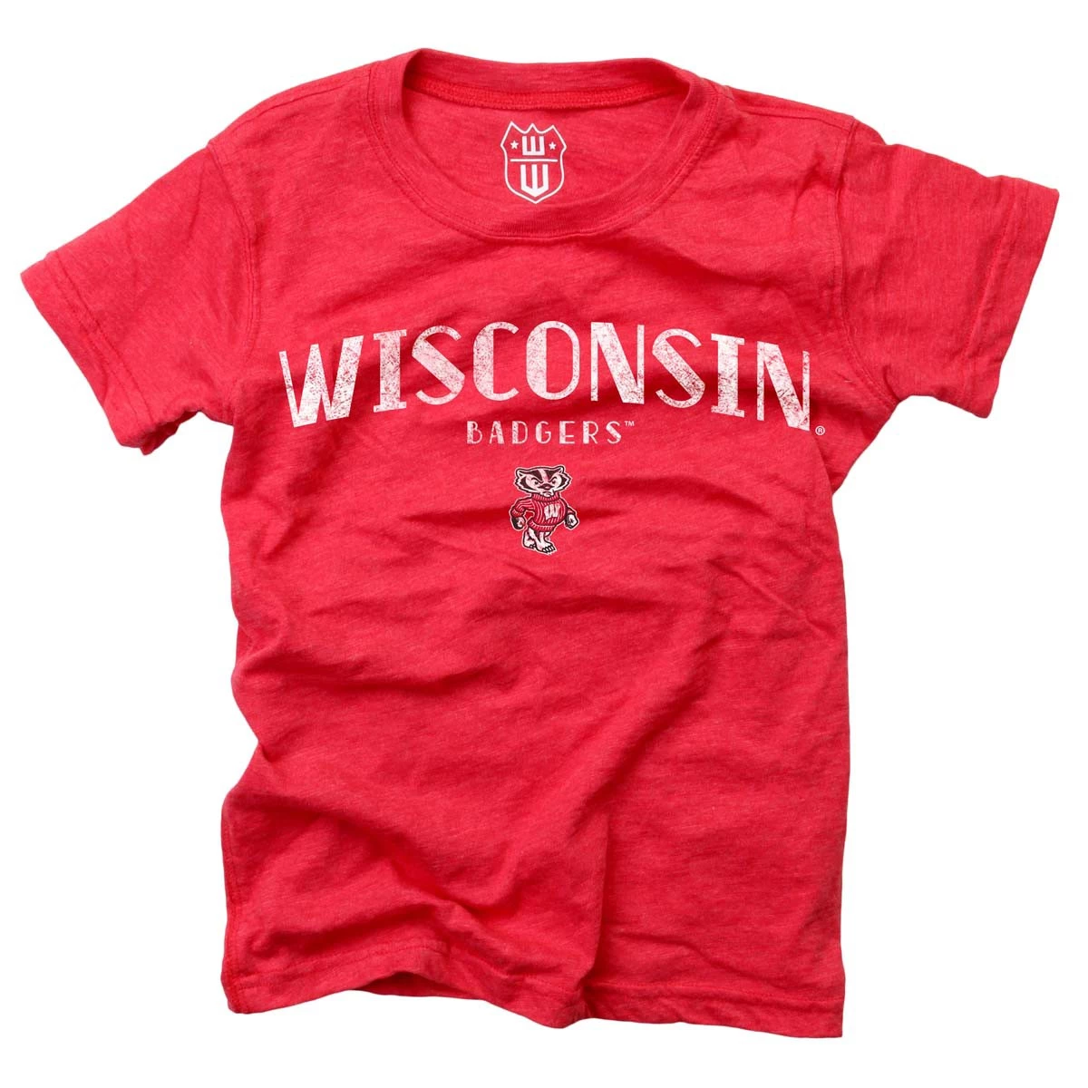 Wes And Willy Girls' Wisconsin Badgers Basic Logo T-Shirt Red 3 Wes And Willy Girls' Wisconsin Badgers Basic Logo T-Shirt Red
