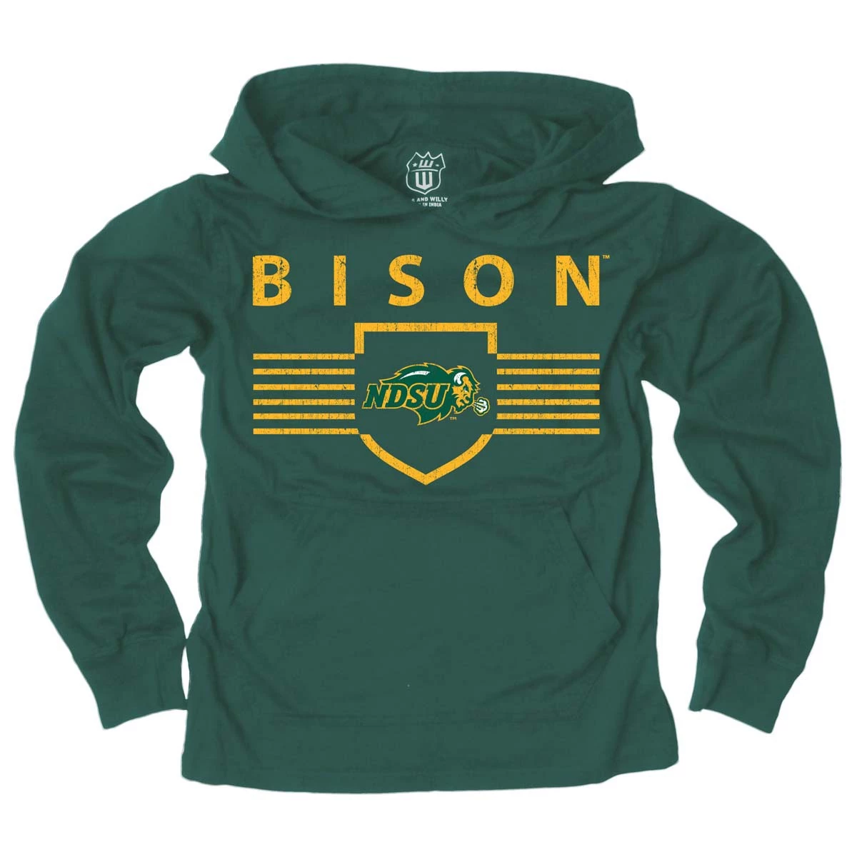 Wes And Willy Kids' North Dakota State Bison Jersey Hoodie Forest 3 Wes And Willy Kids' North Dakota State Bison Jersey Hoodie Forest
