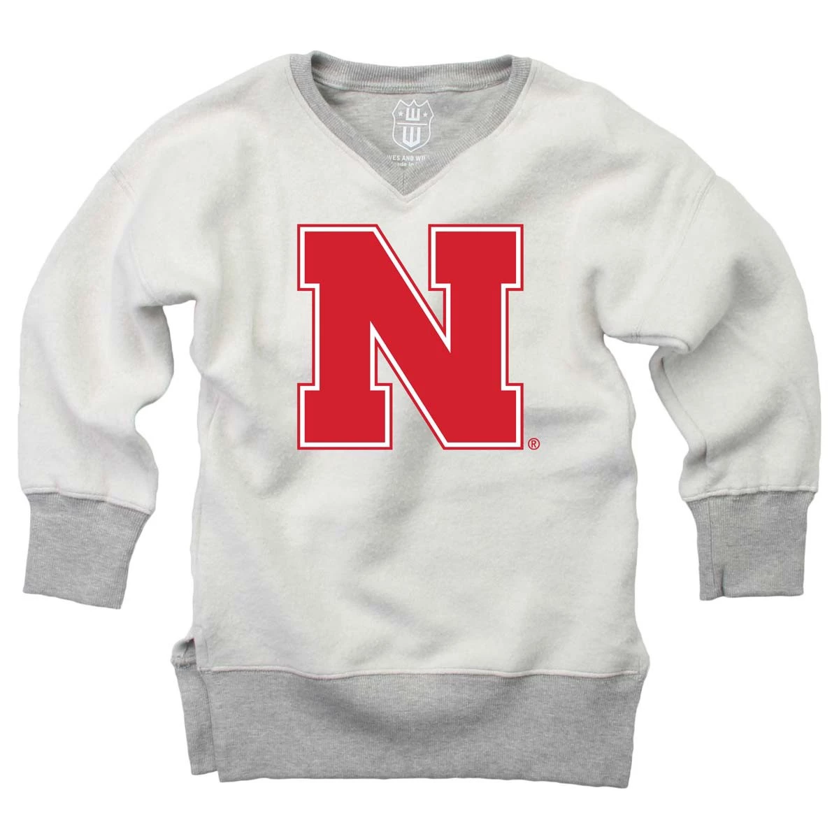 Wes And Willy Kids' Nebraska Cornhuskers Reverse Crewneck Grey Heather 4 Wes And Willy Kids' Nebraska Cornhuskers Reverse Crewneck Grey Heather - Image 2